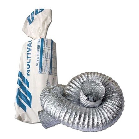 Duto Flexível 209mm 8 Polegadas 1 Metro Aluminizado Multivac