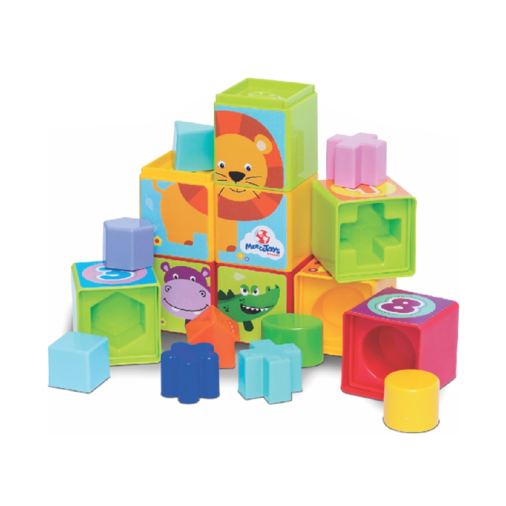 Cubinhos 5 em 1 Brinquedo de Encaixar e Empilhar