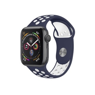 Pulseira para Apple Watch 42 / 44 / 45MM Armor Running - Azul escuro e branco - Gshield em Oferta na Shopee