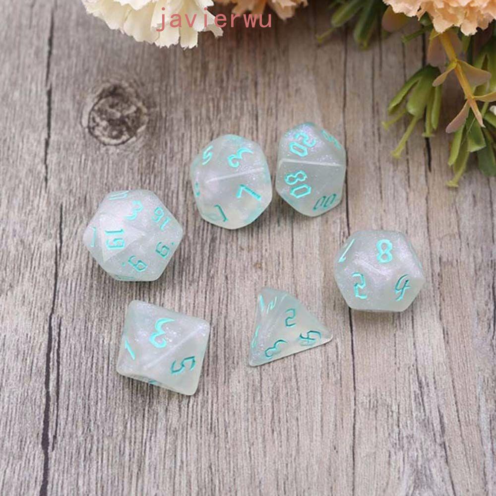 AJAVIERWU Dados 7 Pcs/set Acrílico Jogos De Tabuleiro De Entretenimento Festa Familiar De Jogo