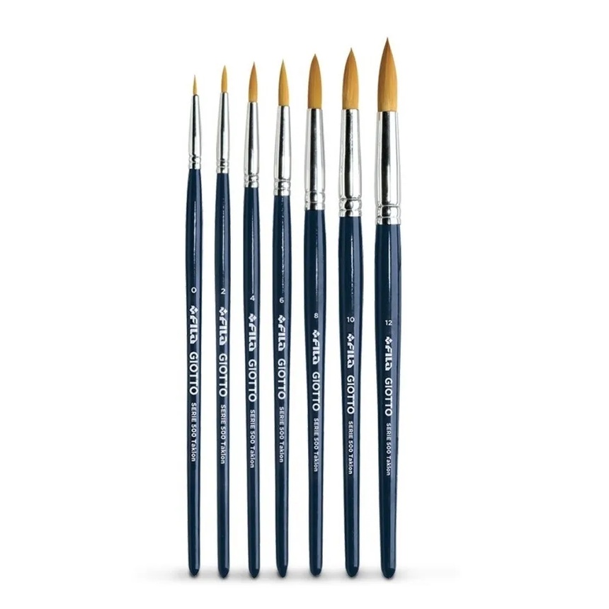 Kit Pincel Giotto Taklon Chato 8 Pinceis E Redondo 7 Pinceis