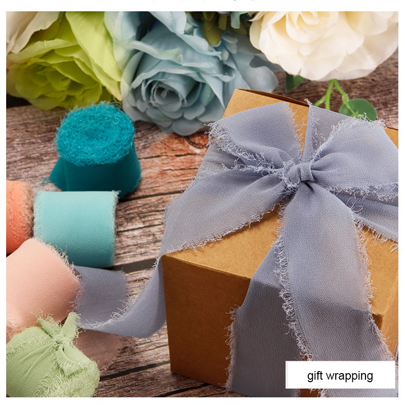 Fitas De 4cmx5m Chiffon Seda Convite De Casamento Tecido Para Decoração De Natal Embalagem De Presente