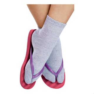 Meia Lupo Feminina 4545-002 Basica Com Dedão Separado Para Usar Com Chinelo Cano Médio Algodão Frio Inverno
