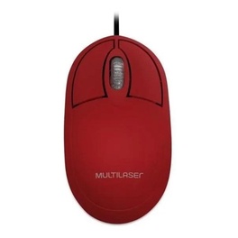 MOUSE MULTILASER CLASSIC, BOX FULL, USB, 3 BOTOES red