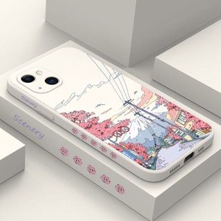 Anime Cenário Por Do Sol Telefone Capa Para iPhone 14 13 12 11 Pro Max Mini XS X XR SE 2020 7 8 Plus 14 Paisagem Macia