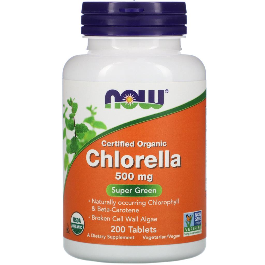 Chlorella Organica Clorella 500mg 200 Tabletes Now Foods