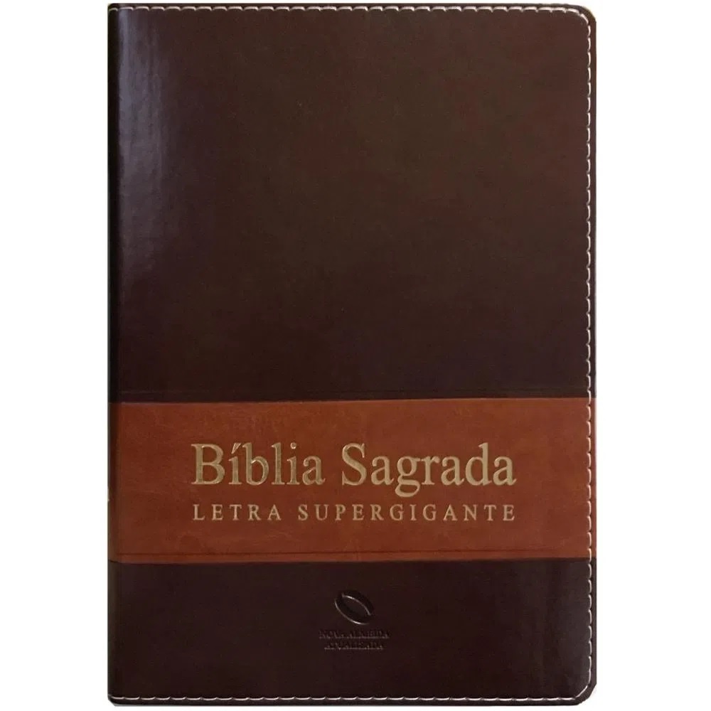 Bíblia Sagrada Letra Supergigante Com Índice | Nova Almeida Atualizada | Capa Luxo Marrom