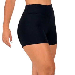Short Feminino Fitness Academia Grosso Preto e Cinza de Alta Qualidade Costura Reforçada em Oferta na Shopee