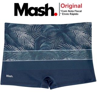 Sunga Mash Boxer Box Forrada Estampa Floral com Cordao de Regulagem Masculina FPS 50+ Moda Praia