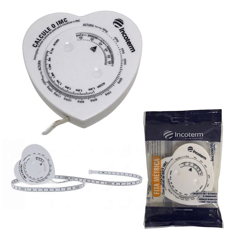 Fita Métrica Antropométrica Corporal Com Cálculo De IMC 0 a 150 cm - Incoterm em Oferta na Shopee