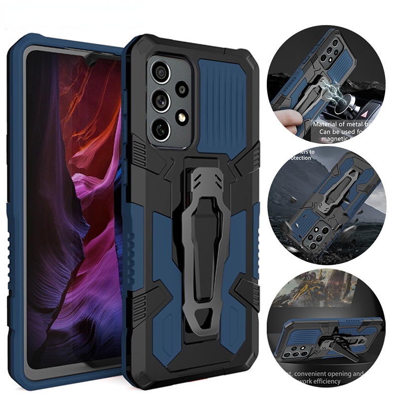 Para Samsung A04S A12 A13 A14 A34 A53 A54 F12 4G 5G Capa De Celular Robusta Com Suporte Traseiro E Proteção Anti-Queda