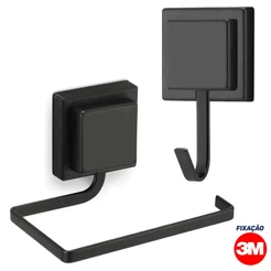 Kit Acessorios Para Banheiro Box Lavabo 2 Pecas Luxo 3m Papeleira Gancho Porta Toalha Rosto Arthi