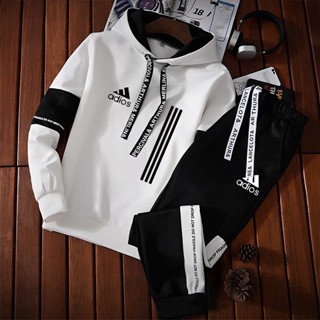 conjunto masculino moletom masculino conjunto 2023 Outono/Inverno 2-Peças Roupa Esportiva Masculina Com Capuz + Calça Pullover Ropa Hombre Casual Men