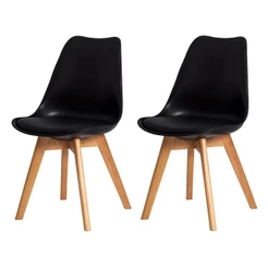 Kit 2 Cadeiras Para Mesa De Jantar Cozinha Sala Saarinen Leda Design Preta