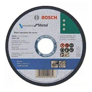 Disco de Corte Bosch Standard Metal/Inox 115x1,0mm em Oferta na Shopee