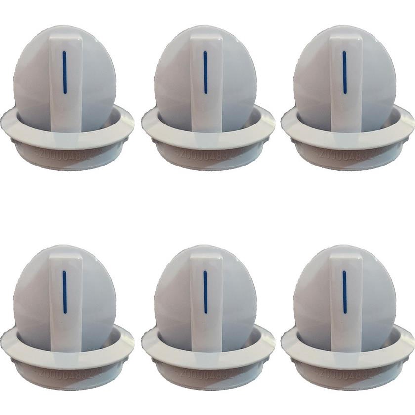 Botao Manipulo Fogao Continental Bosch Style Branco Kit 6und