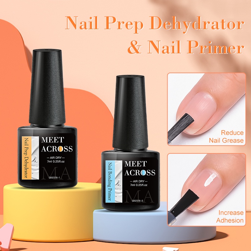 🔥MEET ACROSS Desidratador Prep Nail Primers De Ligação Das Unhas 7ml Esmalte De Unha Longa Duração