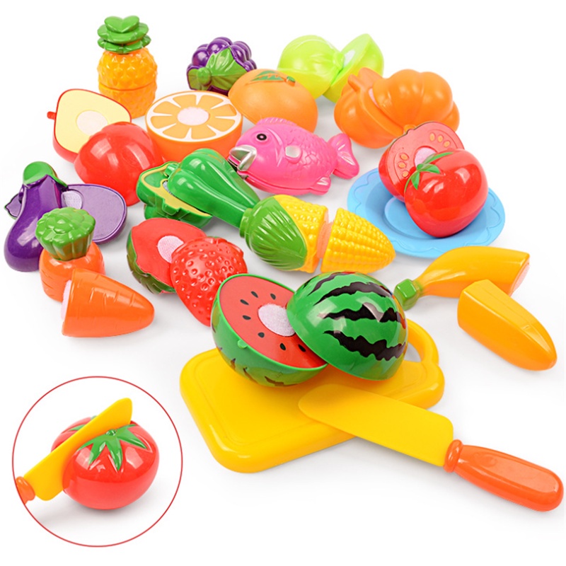 Fruta de Brinquedo Com Velcro Comidinha Para Cortar Educativo Alimentos Vegetais Reutilizáveis Cozinha Crec Crec