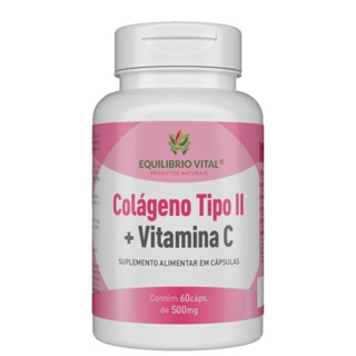 Colageno Tipo 2 Com Vitamina C 60 Cápsulas 500mg Equilibrio | Avila Natuvida Suplementos