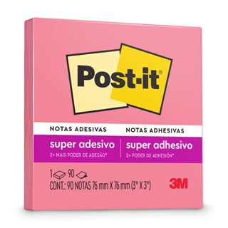 Bloco de notas super adesivas Post-it pink 76x76mm 90 folhas 3M
