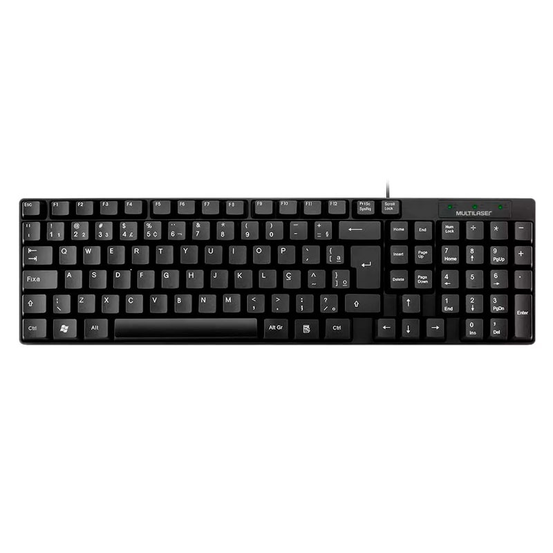 Teclado básico slim preto laser USB TC193 Multilaser em Oferta na Shopee