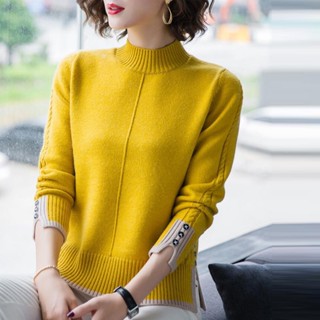 Camisola de cabeça feminina solta primavera e outono versátil