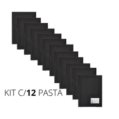 KIT 12 PASTA CATÁLOGO 30 ENVELOPES PRETA