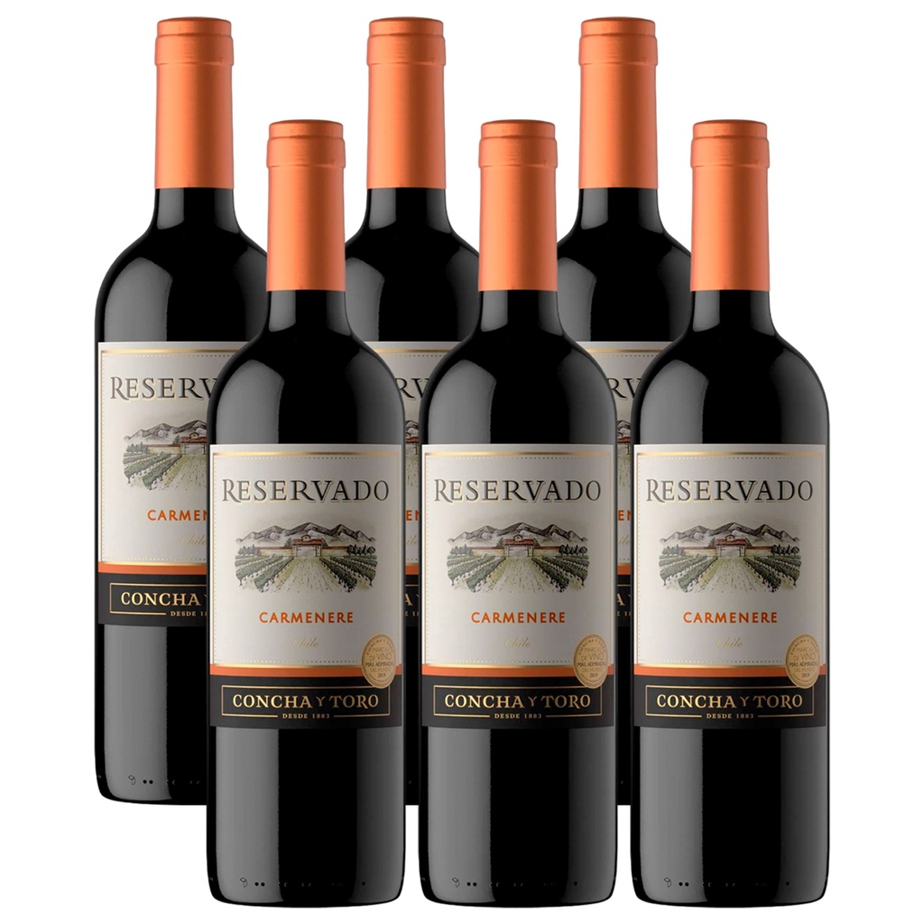 Kit 06 Vinhos Concha Y Toro Reservado Carmenere 750ML