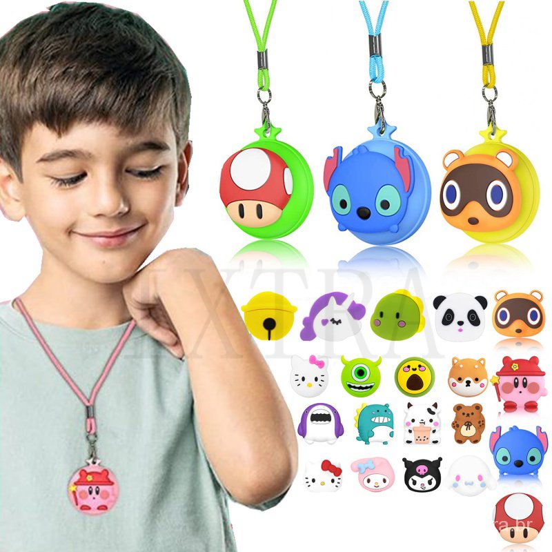 Colar AirTag para crianças, suporte bonito dos desenhos animados,silicone oculto