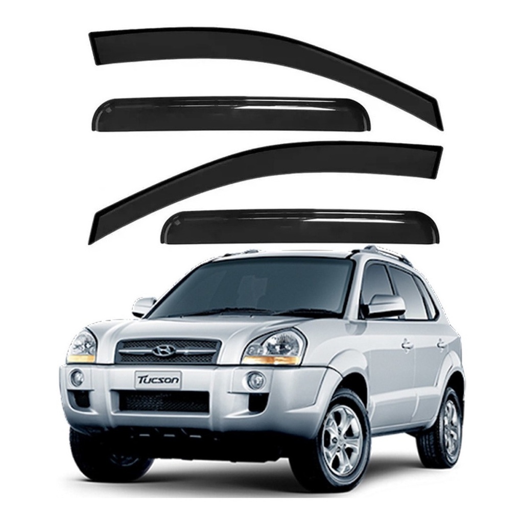 Calha De Chuva Defletor Hyundai Tucson 2004 A 2016 Acrílico Fumê Ecoflex 16.002A