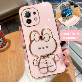 Caixa Xiaomi 11 11 11 LITE 11T Plating 3D Com 360 ° Concha Macia De silicone Rotativa E Espelho Embutido
