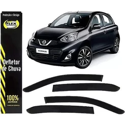 Calha de Chuva Defletor Nissan March 2011 a 2021 4 Portas Ecoflex