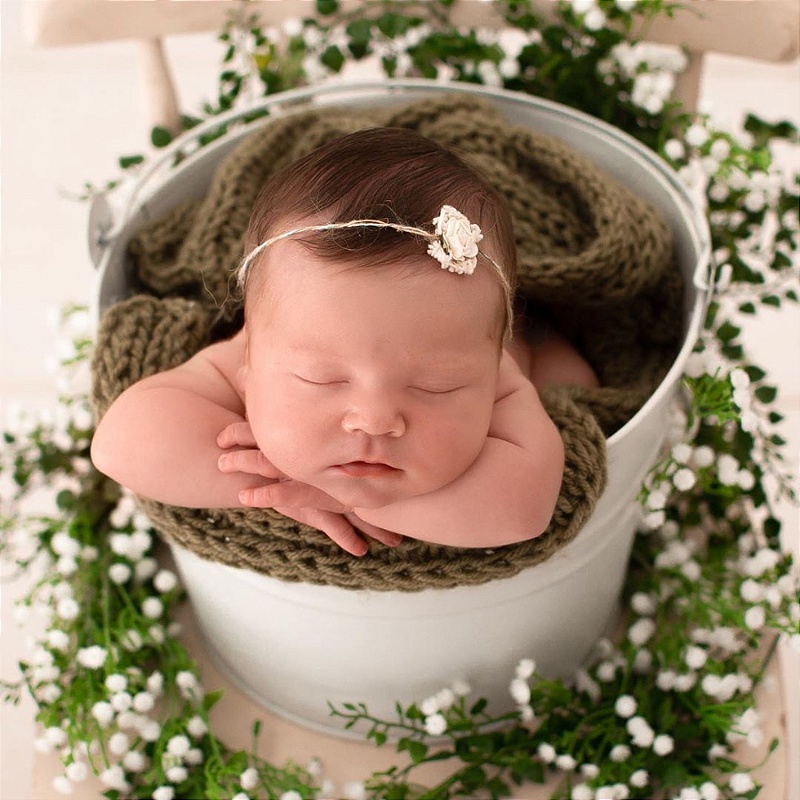 Baldinho De Metal Newborn Props Posicionador Fotografia em Oferta na Shopee