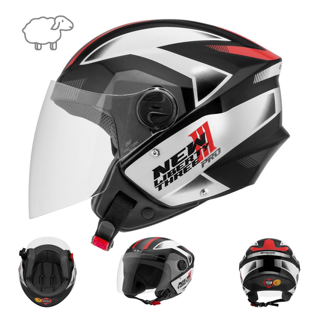 Capacete Aberto Para Motocicleta Protork New Liberty Three 3 Pro Novo