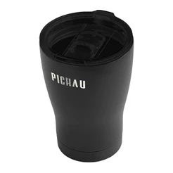 Copo Térmico Pichau HR80, Aço Inox, Parede Dupla, Preto, Com Tampa, 350ml