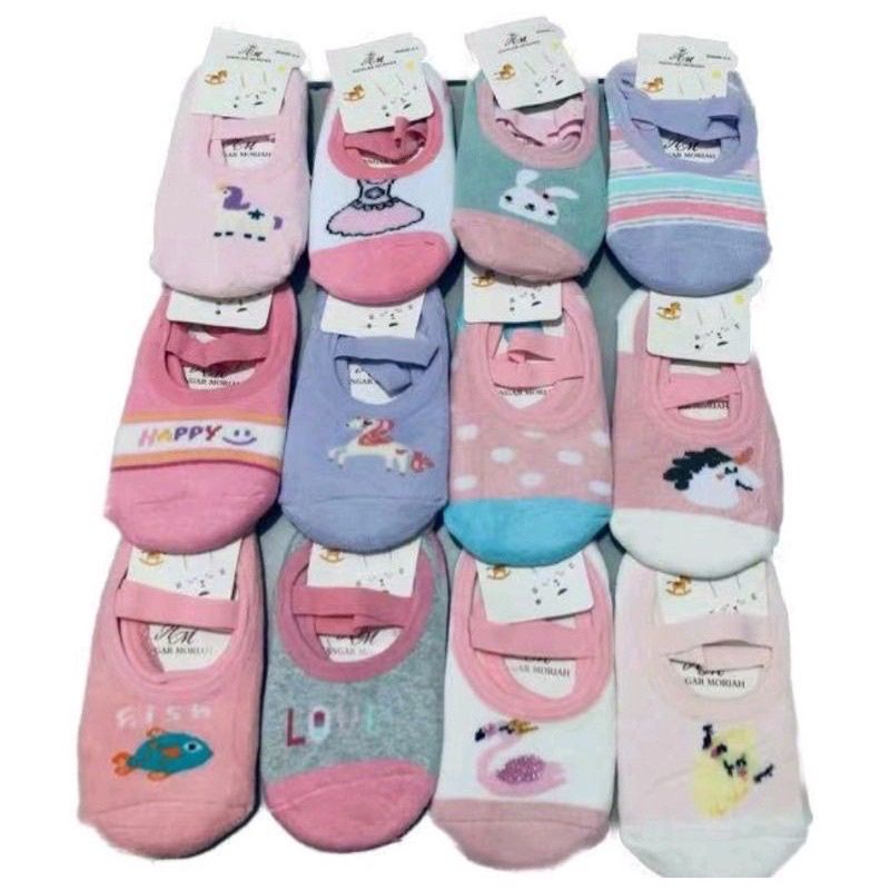 kit 3 pares Meia Sapatilha Antiderrapante Infantil e Bebê em Algodão menina e menino estampas varidasW01