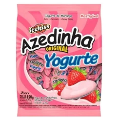 Bala Mastigável Azedinha Yogurte de Morango 500g - Ice Kiss