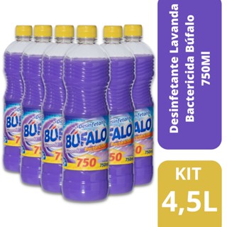 Kit com 6 Desinfetantes Búfalo Lavanda 750ML