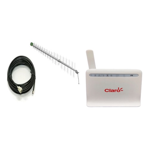 Kit Rural Alto Ganho | Modem Roteador 4g+ | Wifi 32 usuarios | Cabo descida 10mt | Antena 15dbi fullband