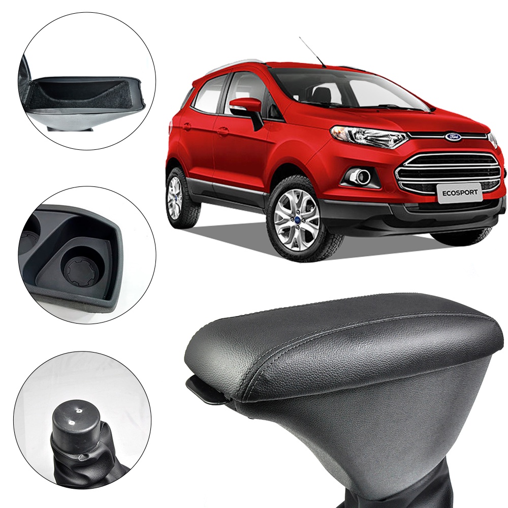 Apoio De Braço Encosto Ecosport 2013/2021 Couro Marrom Claro