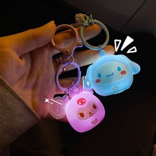 Desenho Animado Fofo Kawaii Sanrioed Cinnamoroll Kuromi Novo Porta-Chaves Luminoso Pingente De Aniversário