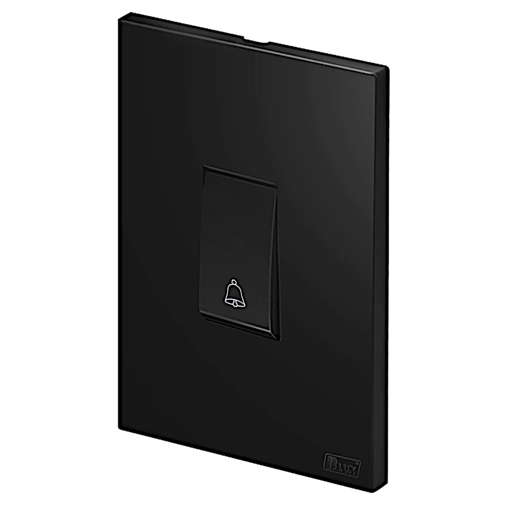 Interruptor Pulsador Campainha Preto Fosco Recta Satin Blux