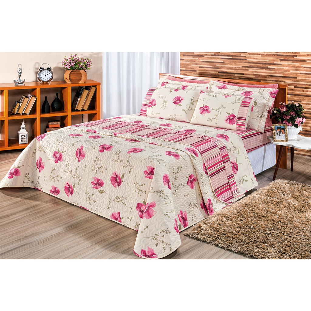 Colcha cobre leito superking 3,00x2,90m requinte 3 peças top