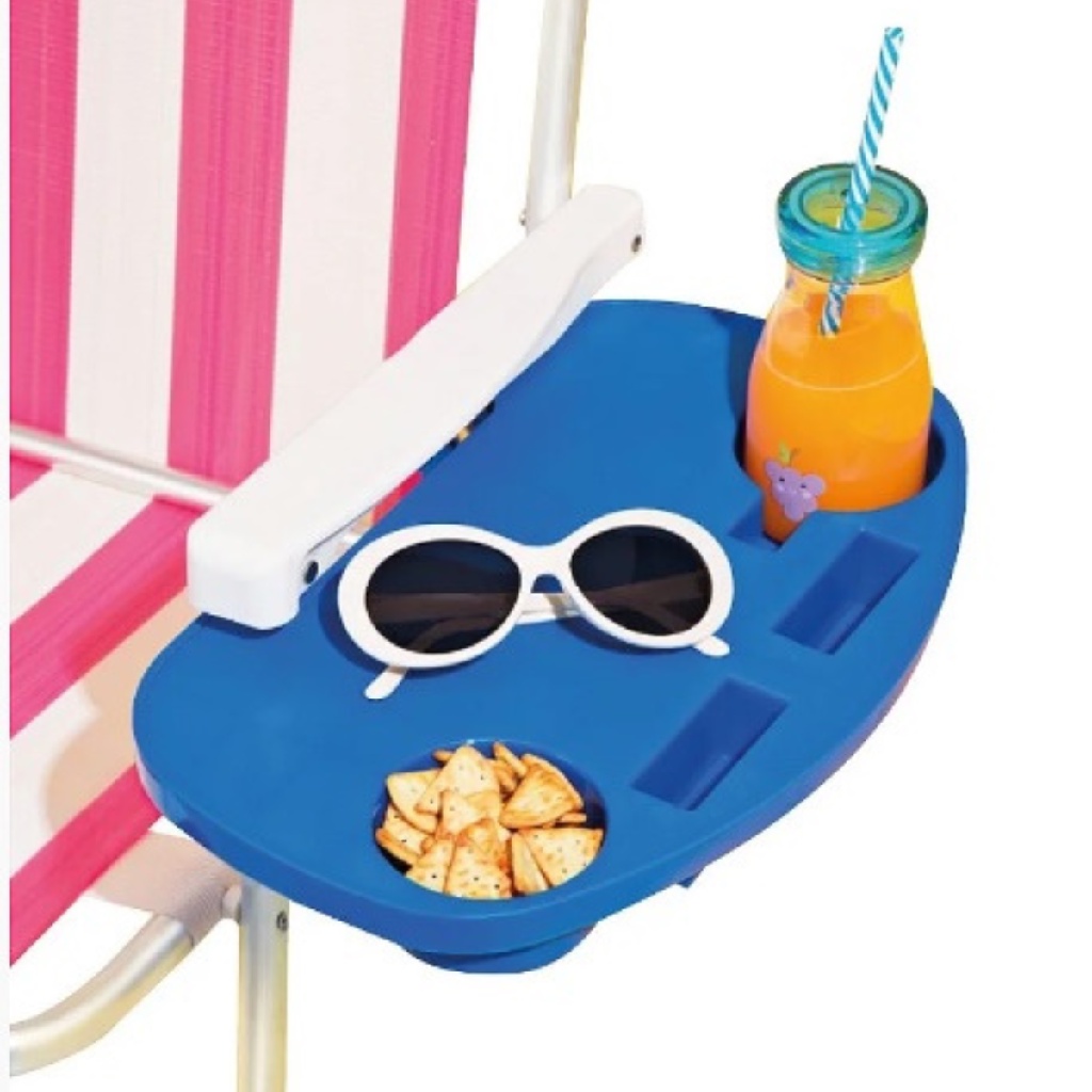 Mesa Portátil Azul Para Cadeira De Praia Bandeja Porta Copo Cerveja e Refrigerante em Oferta na Shopee