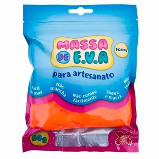 Massa de EVA Foamy para artesanato 50g Laranja 13004 Make +