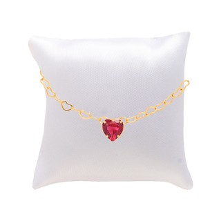 Pulseira Madrinha Pedra Pink Folheada + Almofadinha