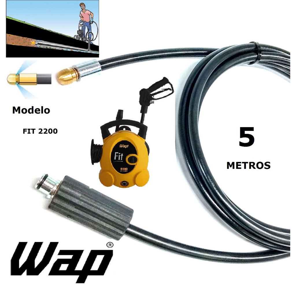 Mangueira desentupidora de tubulação WAP - 5 Metros - Wap fit