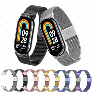 Miband 8 Metal Cinta De Aço Inoxidável Para Xiaomi Acessórios De Substituição De Pulseiras Smartwatch