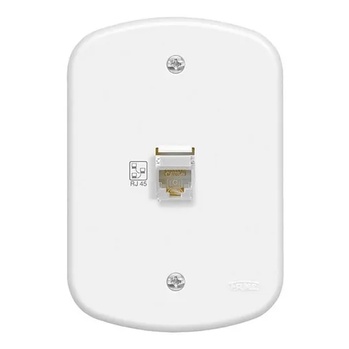 Conjunto tomada  rede informatica rj45 8 vias fame blanc