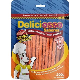 DELICIOSSO SABORES PALITO FINO SABOR SALMÃO 200G em Oferta na Shopee